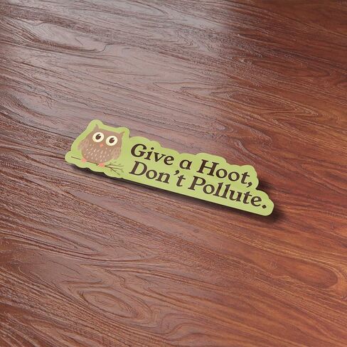Give a Hoot Don't Pollute Nature Sticker - Cute 70s Owl Environment Quote Decals for Hydroflask, Laptop - Birding Camping, & Hiking Bumper Stickers in Saudi Arabia