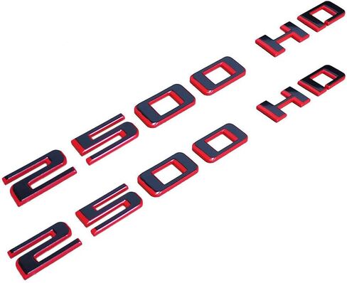 2pcs 2500HD 2500 HD Emblem Side Door Badge 3D Letter Nameplate Replacement for 2020-2023 Silverado (Redline) in Saudi Arabia