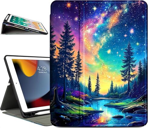 حافظة iPad 10.2 على شكل فراشة، حافظة لجهاز iPad الجيل التاسع/الثامن/السابع (2021/2020/2019) مقاس 10.2 بوصة، حافظة حماية لجهاز iPad الجيل التاسع مع حامل قابل للتعديل، تنبيه/نوم تلقائي، زهور صفراء in Kuwait