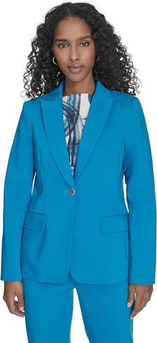 Calvin Klein Women's Stand Up Collar Open Front Structured Long Sleeve Jacket in Saudi Arabia