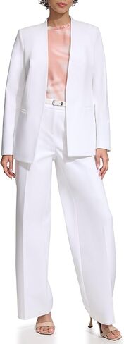 Calvin Klein Women's Stand Up Collar Open Front Structured Long Sleeve Jacket in Kuwait