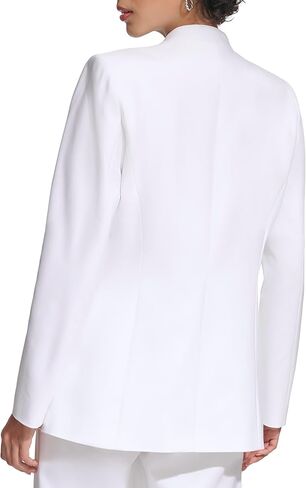 Calvin Klein Women's Stand Up Collar Open Front Structured Long Sleeve Jacket in Kuwait