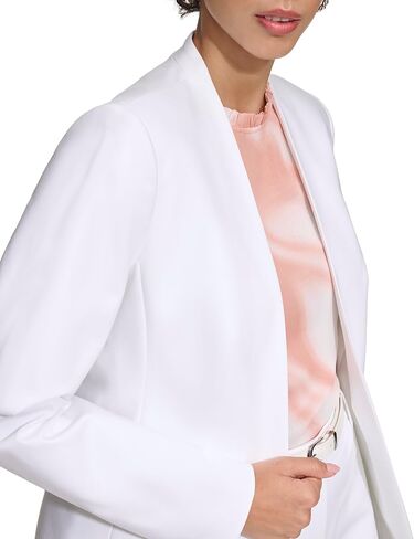 Calvin Klein Women's Stand Up Collar Open Front Structured Long Sleeve Jacket in Kuwait