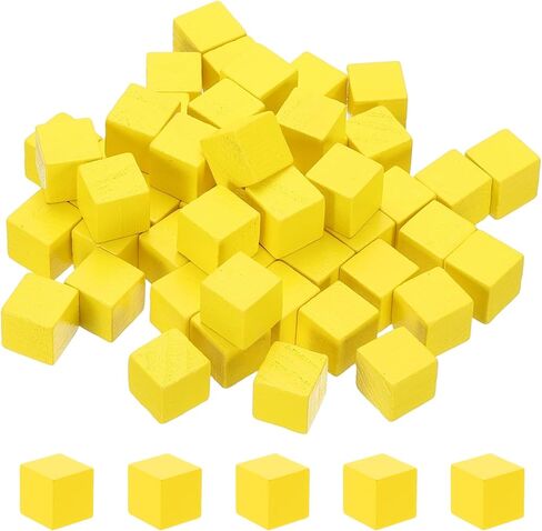 uxcell 50 Pcs Wooden Blocks, 0.8 Inch Square Natural Wooden Block Unfinished Wood Cube for DIY Craft Art Project Painting Decoration, Pink in Saudi Arabia