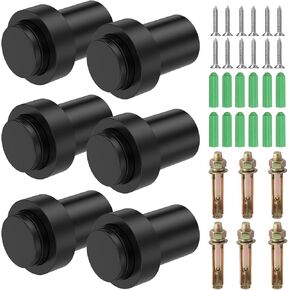 JUXILPP 24 قطعة واقي حائط من الفولاذ المقاوم للصدأ سدادات أبواب أسطوانية مع حلقات مطاطية توقف أبواب أرضية صامتة لأثاث الخزانات in Kuwait