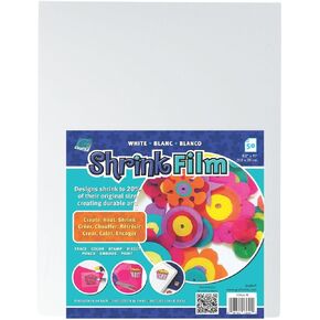Grafix Shrink Film - White Opaque 8.5"x11" Sheets, Design Your Art and Shrink It to Create Jewelry, Embellishments, Paper Crafts, Gift Tags, Ornaments and More, Pack of 50 in Kuwait