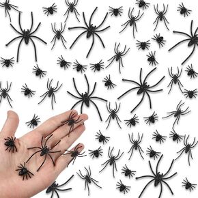 120 قطعة من العناكب البلاستيكية، 3 أحجام من العناكب المزيفة، عنكبوت واقعي أسود، ألعاب عنكبوت وهمية صغيرة، دعائم مزحة للهالوين للمنزل، لوازم تزيين حفلات الهالوين الداخلية in Kuwait