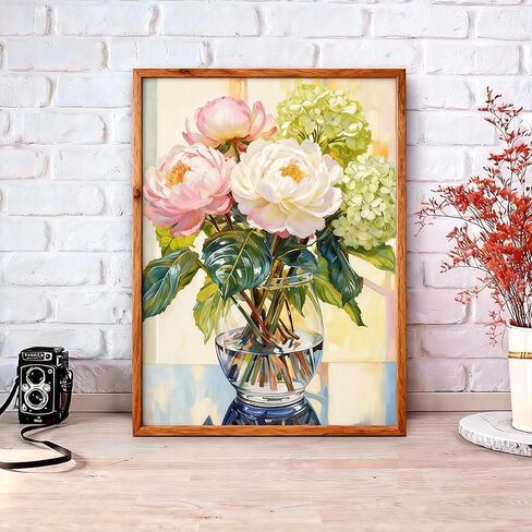 Xixter 5D Diamond Painting Kit for Adults, Dimond Art Paintings with Round Diamonds, Beginner DIY Craft for Home Wall Decoration (12x16 Inch) (Flower) in Saudi Arabia