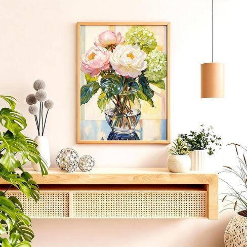 Xixter 5D Diamond Painting Kit for Adults, Dimond Art Paintings with Round Diamonds, Beginner DIY Craft for Home Wall Decoration (12x16 Inch) (Flower) in Saudi Arabia