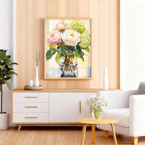 Xixter 5D Diamond Painting Kit for Adults, Dimond Art Paintings with Round Diamonds, Beginner DIY Craft for Home Wall Decoration (12x16 Inch) (Flower) in Saudi Arabia