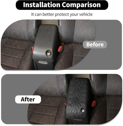 Compatible with Jeep Wrangler TJ 1997-2006 Center Console Armrest Storage Soft Mat Pet Antiscrach Mat Black in Saudi Arabia