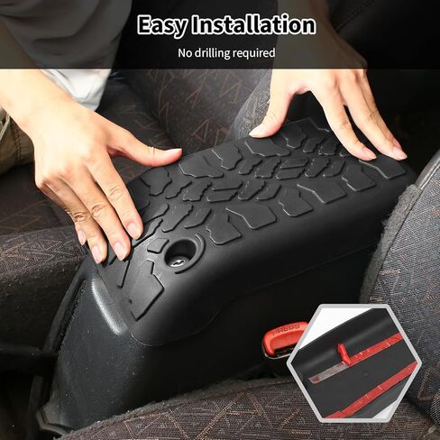 Compatible with Jeep Wrangler TJ 1997-2006 Center Console Armrest Storage Soft Mat Pet Antiscrach Mat Black in Saudi Arabia