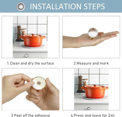 Stargallery Round Crystal Self Stick Knobs 1-3/5 Inch 40mm Diameter Crystal Knobs Cabinet Knobs Replacement Knob with Adhesive for Cabinet Mirror Cupboard Window Glass Sliding Door Drawer (2, Gold) in Kuwait