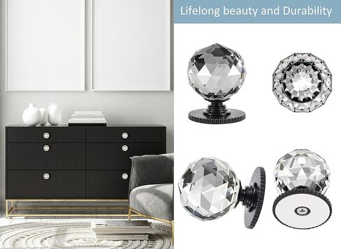 Stargallery Round Crystal Self Stick Knobs 1-3/5 Inch 40mm Diameter Crystal Knobs Cabinet Knobs Replacement Knob with Adhesive for Cabinet Mirror Cupboard Window Glass Sliding Door Drawer (2, Gold) in Kuwait