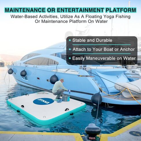 حوض قابل للنفخ - أرصفة عائمة للبحيرات بطول 10 أقدام و6 أقدام و8 أقدام و5 أقدام، منصة نفخ جزيرة تطفو على الماء قابلة للنفخ للنهر وحمام السباحة والمحيط in Kuwait