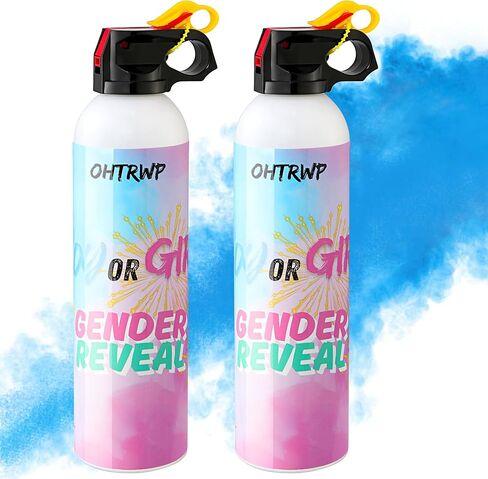 Gender Reveal Fire Extinguisher Color Blasters: 2 Pcs Blue Blaster Only for Baby Boy with Pink Smoke, Confetti Power Cannon for Gender Reveal Party in Saudi Arabia