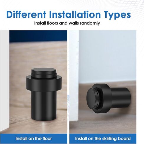 JUXILPP 24 Pcs Wall Protector Stainless Steel Cylindrical Door Stoppers with Rubber Rings Silent Floor Door Stops for Cabinets Furnishings in Saudi Arabia