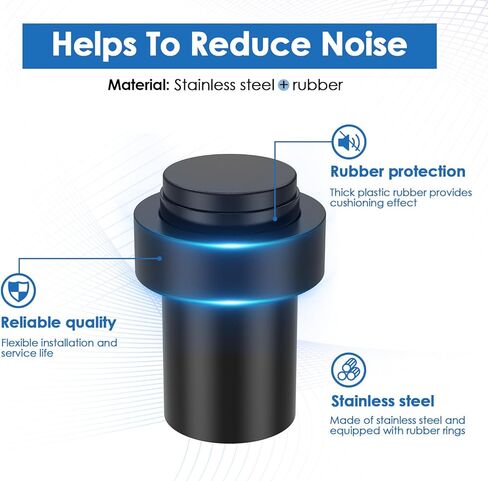 JUXILPP 24 قطعة واقي حائط من الفولاذ المقاوم للصدأ سدادات أبواب أسطوانية مع حلقات مطاطية توقف أبواب أرضية صامتة لأثاث الخزانات in Kuwait