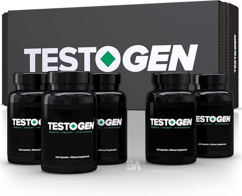 TestoGen Booster for Men - Natural Male Supplement to Combat Low Energy, Fight Fatigue, Support Weight Control & Boost Muscle Growth - 5-Month Supply in Saudi Arabia