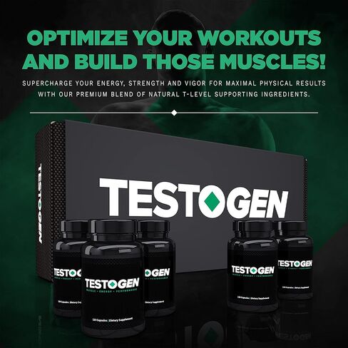 TestoGen Booster for Men - Natural Male Supplement to Combat Low Energy, Fight Fatigue, Support Weight Control & Boost Muscle Growth - 5-Month Supply in Saudi Arabia