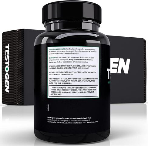 TestoGen Booster for Men - Natural Male Supplement to Combat Low Energy, Fight Fatigue, Support Weight Control & Boost Muscle Growth - 5-Month Supply in Saudi Arabia