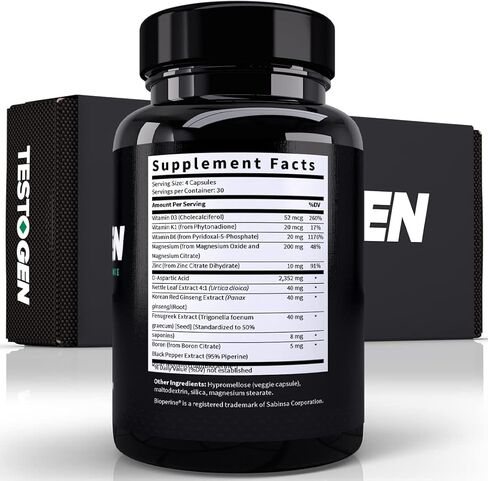 TestoGen Booster for Men - Natural Male Supplement to Combat Low Energy, Fight Fatigue, Support Weight Control & Boost Muscle Growth - 5-Month Supply in Saudi Arabia