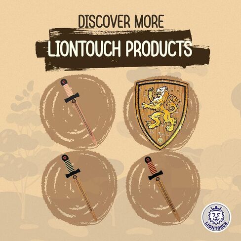 Liontouch - WoodyLion Foam Sword, Gold/Black - Small Size, Age 3-6 | Woodlike Toy Dagger with Gemstone for Toddler Boys & Girls | Safe Weapon Accessory for Pretend Play, Dress Up & Costumes in Saudi Arabia