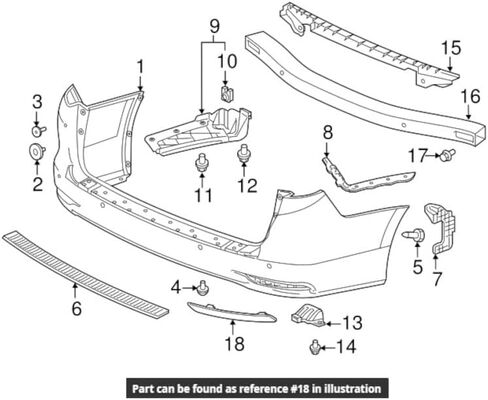 عاكس أمان المصد الخلفي الأيسر (جانب السائق) من مصنع OEM 33555-THR-A01 33555THRA01 لسيارة Honda Odyssey 2018-2024. in Kuwait