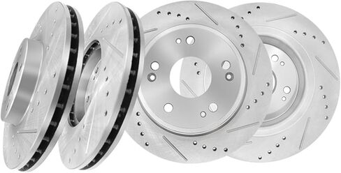 PM Auto Set of 4 Front 282mm-Rear 282mm Drilled Slotted Disc Brake Rotors Replacement For 2005 2008-2012 Honda Accord in Saudi Arabia