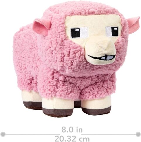 Minecraft Basic Plush Pink Sheep, 8-inch Collectible Soft Doll Inspired by The Movie Inspired by The Video Game in Saudi Arabia