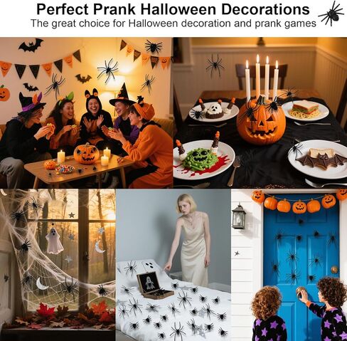 120 قطعة من العناكب البلاستيكية، 3 أحجام من العناكب المزيفة، عنكبوت واقعي أسود، ألعاب عنكبوت وهمية صغيرة، دعائم مزحة للهالوين للمنزل، لوازم تزيين حفلات الهالوين الداخلية in Kuwait