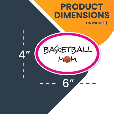 Magnet Me Up Basketball Mom Sports Car Magnet - 4x6 Inches, Pink Oval Magnetic Decal, Heavy-Duty UV Vinyl, Weatherproof, for Truck, SUV, Lockers - Made in USA in Saudi Arabia