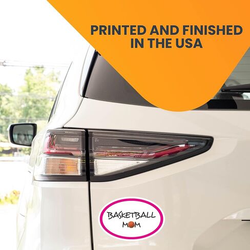 Magnet Me Up Basketball Mom Sports Car Magnet - 4x6 Inches, Pink Oval Magnetic Decal, Heavy-Duty UV Vinyl, Weatherproof, for Truck, SUV, Lockers - Made in USA in Saudi Arabia
