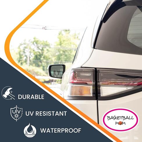 Magnet Me Up Basketball Mom Sports Car Magnet - 4x6 Inches, Pink Oval Magnetic Decal, Heavy-Duty UV Vinyl, Weatherproof, for Truck, SUV, Lockers - Made in USA in Saudi Arabia