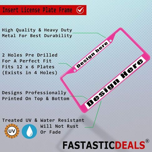 Fastasticdeals Metal Insert License Plate Frame 1 Love with Jamaican Flag Weatherproof Car Accessories Black 2 Holes Solid Insert in Saudi Arabia