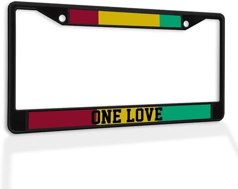 Fastasticdeals Metal Insert License Plate Frame 1 Love with Jamaican Flag Weatherproof Car Accessories Black 2 Holes Solid Insert in Saudi Arabia