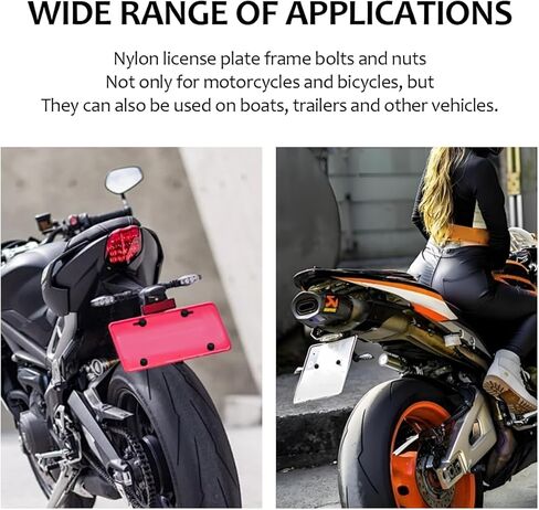 16PCS Nylon License Plate Cover Screws, Motorcycle License Plates Screws Frame Holder Bolts & Nuts, Plastic Nylon License Plate Frame Cover Fasteners Kit for Bike Motorcycle (Black) in Saudi Arabia