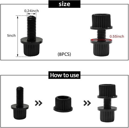 16PCS Nylon License Plate Cover Screws, Motorcycle License Plates Screws Frame Holder Bolts & Nuts, Plastic Nylon License Plate Frame Cover Fasteners Kit for Bike Motorcycle (Black) in Saudi Arabia