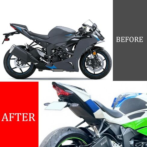 Ninja ZX6R Fender Eliminator Kit - Tail Tidy Compatible with Ninja ZX6R 2009-2018 & Ninja ZX10R 2008-2010 - License Plate Mount with Turn Signals Rear (Clear) in Saudi Arabia