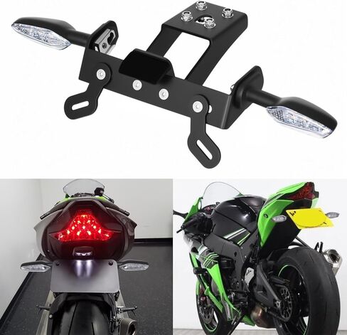 Ninja ZX6R Fender Eliminator Kit - Tail Tidy Compatible with Ninja ZX6R 2009-2018 & Ninja ZX10R 2008-2010 - License Plate Mount with Turn Signals Rear (Clear) in Saudi Arabia