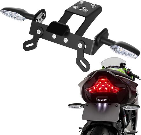 Ninja ZX6R Fender Eliminator Kit - Tail Tidy Compatible with Ninja ZX6R 2009-2018 & Ninja ZX10R 2008-2010 - License Plate Mount with Turn Signals Rear (Clear) in Saudi Arabia