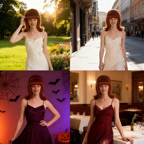 Coraline Womens Flip Wig 70s Pinup Pelucas 60s Retro Beehive Style Vintage Look Betty Rubble Wig Halloween Costume Women Wig wtih Bang (White) in Kuwait