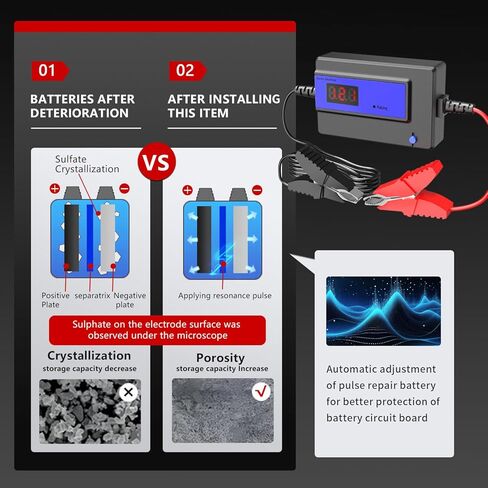 Battery Desulfator, Automatic Pulse Lead-Acid Battery Reconditioner for Life Extension and Repair (PL04C-400AH Blue) in Saudi Arabia