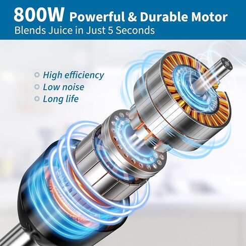 خلاط يدوي مقاوم للخدش بقوة 800 وات من لينك شيف، خلاط بمقبض مضاد للرذاذ مع شاشة LED تعمل باللمس، خلاط يدوي غمر مع مفرمة ودورق وخفق وحامل تخزين in Kuwait