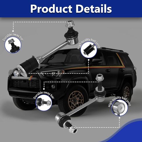 وصلات شريط Sway، K90677 K90683 K80469 مثبت أمامي وخلفي وصلة شريط Sway متوافقة مع 2003-2022 Toyota 4Runner 2007-14 FJ Cruiser 2003-09 Lexus GX470 in Saudi Arabia