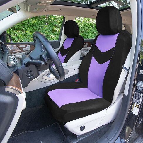 Universal Fit Car Seat Cover Full Set Automotive Seat Covers, Purple Chevron Flat Cloth Covers,Seat Protector for Cars, Trucks,SUVs and Vans,Washable Seat Cover in Saudi Arabia