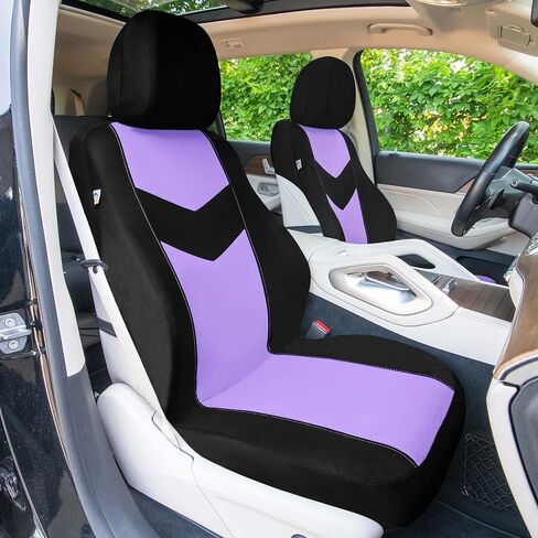 Universal Fit Car Seat Cover Full Set Automotive Seat Covers, Purple Chevron Flat Cloth Covers,Seat Protector for Cars, Trucks,SUVs and Vans,Washable Seat Cover in Saudi Arabia