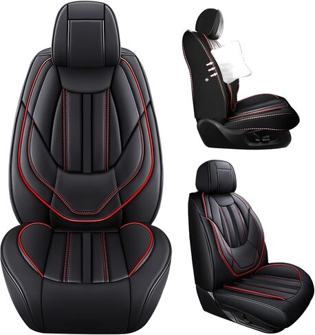Car Seat Covers Fit for Ford Mustang 2000-2025, Premium Leather Seat Covers 2-Seats Standard, Waterproof Car Seat Covers, Soft and Breathable Automotive Seat Covers for Cars(Black) in Saudi Arabia