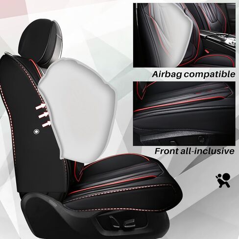 Car Seat Covers Fit for Ford Mustang 2000-2025, Premium Leather Seat Covers 2-Seats Standard, Waterproof Car Seat Covers, Soft and Breathable Automotive Seat Covers for Cars(Black) in Saudi Arabia