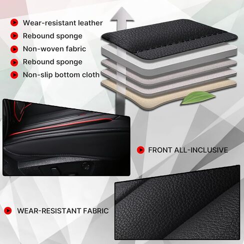 Car Seat Covers Fit for Ford Mustang 2000-2025, Premium Leather Seat Covers 2-Seats Standard, Waterproof Car Seat Covers, Soft and Breathable Automotive Seat Covers for Cars(Black) in Saudi Arabia